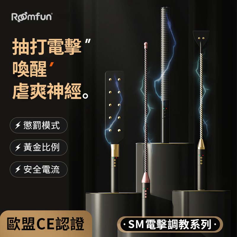 電擊棒sm道具sp用品充電情趣roomfun房趣皮鞭子散鞭長柄響拍調教