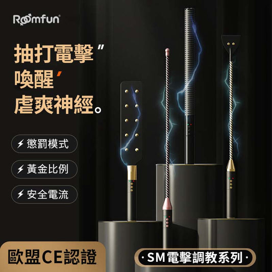 電擊棒sm道具sp用品充電情趣roomfun房趣皮鞭子散鞭長柄響拍調教