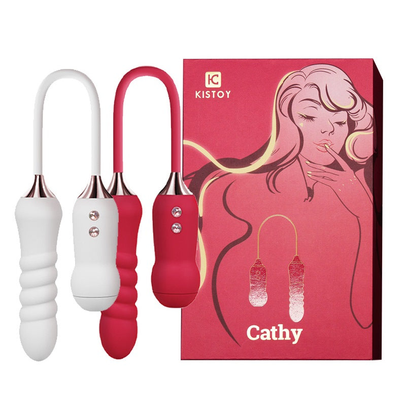 KISTOY凱西雙頭吸吮震動棒 加溫脈衝炮機 超强雙重刺激 女用自慰按摩棒
