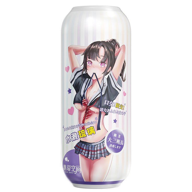 水瀨琉璃雙頭動漫飛機杯 口陰/口肛/陰肛雙穴TPE名器倒模 男性自慰玩具