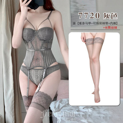 霏慕小胸顯大聚攏馬甲情趣內衣性感制服睡衣誘惑男床上激情女7720