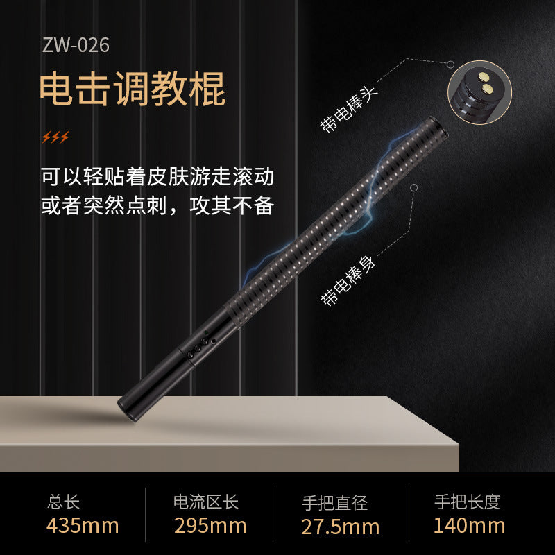 電擊棒sm道具sp用品充電情趣roomfun房趣皮鞭子散鞭長柄響拍調教