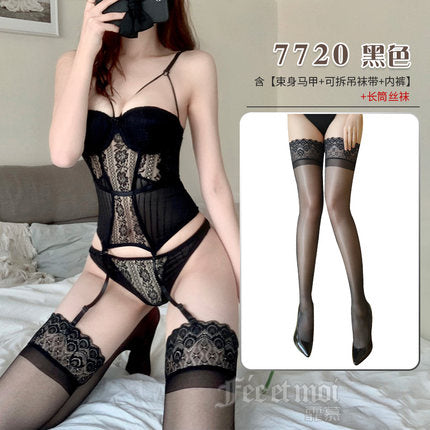 霏慕小胸顯大聚攏馬甲情趣內衣性感制服睡衣誘惑男床上激情女7720