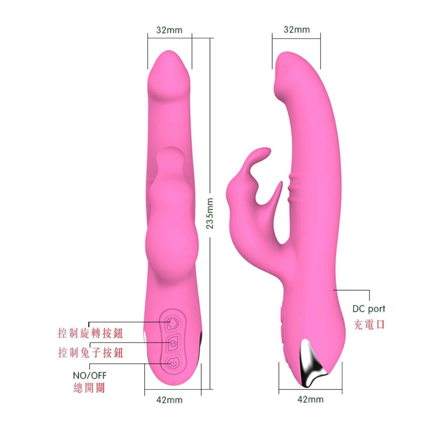 寶拉兔頭陰蒂刺激G點高潮按摩棒 外陰內陰雙重強刺激高潮